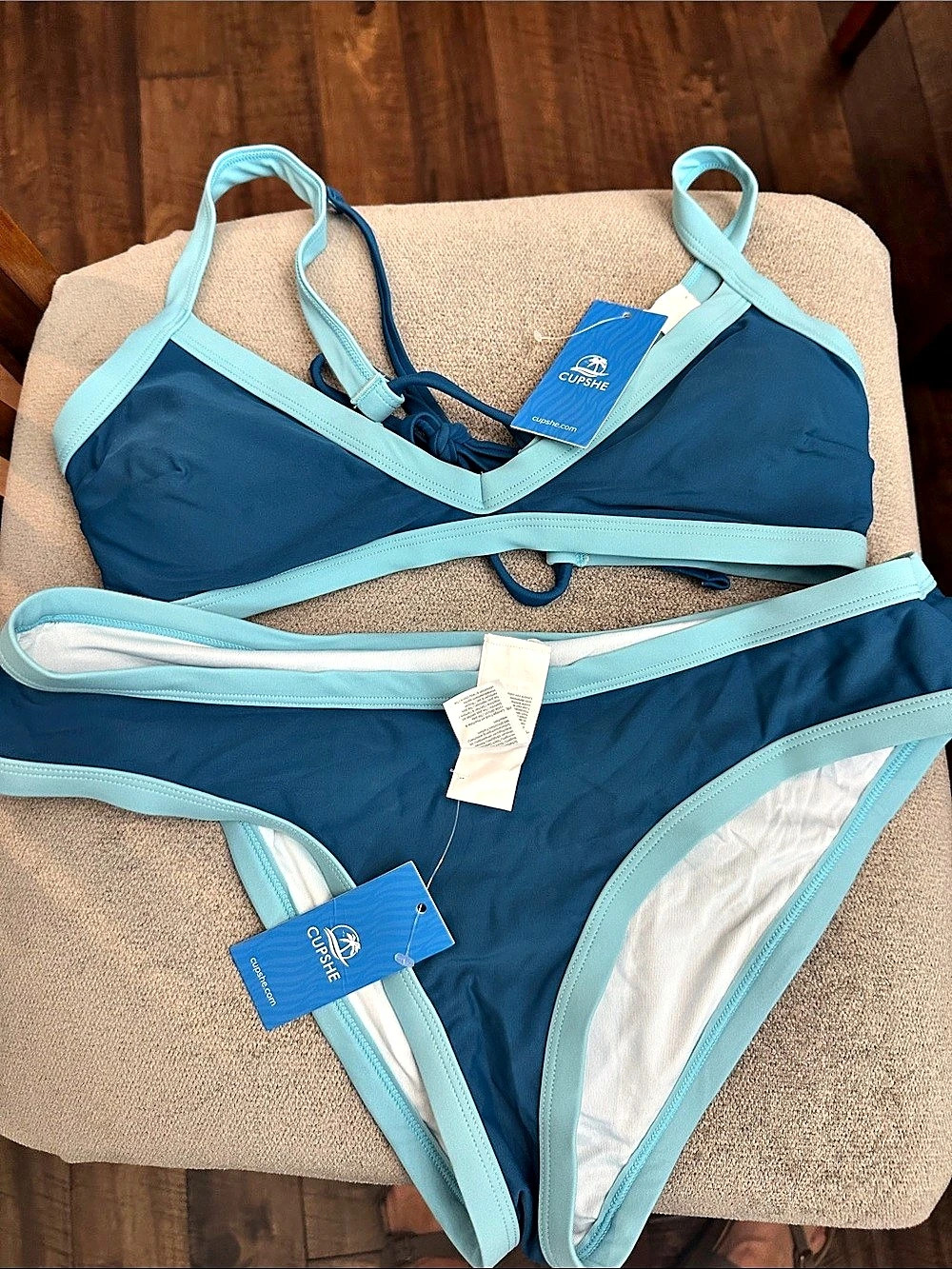 Live Love On the Beach Two-Piece Bikini in Blue Size Small top medium bottoms NW